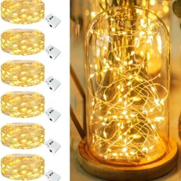 6 Pack Fairy Lights Battery Operated 7ft 20 Led Twinkle Lights 3 Modes Bulk Mini String Lights Waterproof For Mason Jars Vases DIY Party Wedding