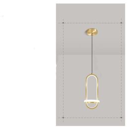 Modern Simple Led Bedroom Bedside Chandelier Nordic Creative Personality (Option: Gold-Three color dimming)