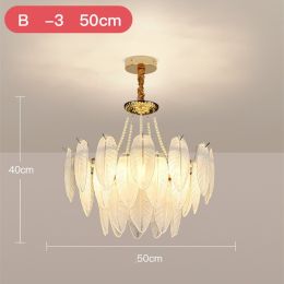 French Cream Wind Pendant Light Luxury (Option: B-50cm three layer)