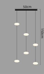Modern Minimalist Bedroom Bedside Bar Pendant Lamp (Option: Long disc with 6heads-Warm light)