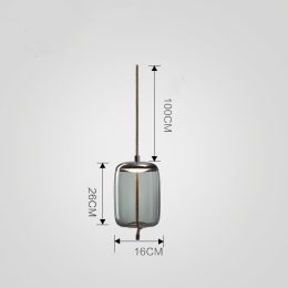 Dining Room Chandelier Living Room Bar Bedroom Glass Single Head (Option: Type C Smoky gray)