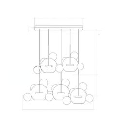 Soap Bubble Mickey Chandelier LED Living Room Bedroom Dining Room Glass (Option: 5lamp ball 25small long plate)