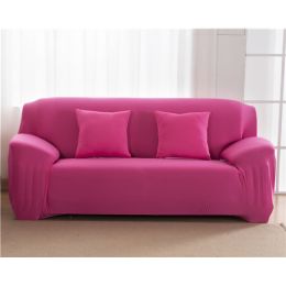 Solid Corner Sofa Covers Couch Slipcovers Elastica Material Sofa Skin Protector Cover Sofa Armchair (Option: 7-Pillowcase×2)