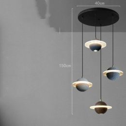 Planet Small Chandelier Red Single Head Bedroom Bedside Lamp (Option: 4light disc-110v)