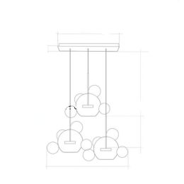Soap Bubble Mickey Chandelier LED Living Room Bedroom Dining Room Glass (Option: 3lamp 15small long plate)