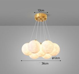 Nordic Modern Minimalist Creative Moon Bubble Living Room Chandelier (Option: 7heads moon 36CM-Tricolor dimming)
