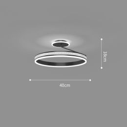 Modern And Minimalist Bedroom Ceiling Lights (Option: Black-Infinite dimming-40cm)