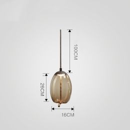 Dining Room Chandelier Living Room Bar Bedroom Glass Single Head (Option: D Cognac)