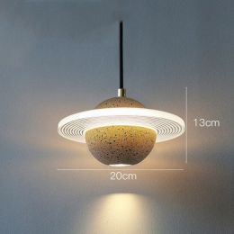 Planet Small Chandelier Red Single Head Bedroom Bedside Lamp (Option: Double glossy sand yellow-110v)