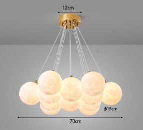 Nordic Modern Minimalist Creative Moon Bubble Living Room Chandelier (Option: 13heads moon 70CM-Tricolor dimming)