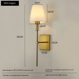 Indoor Bedroom Bedside Reading Wall Lamp (Option: 12W Three Color Light Bulb-1023 Intrinsic Color Of Copper)