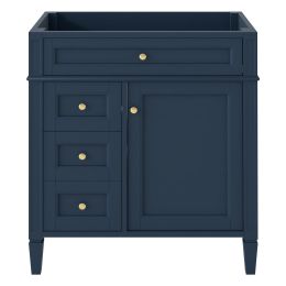 30'' Bathroom Vanity without Top Sink, Modern Bathroom Storage Cabinet with 2 Drawers and a Tip-out Drawer (NOT INCLUDE BASIN) (Option: Blue)