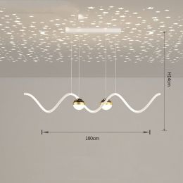 Restaurant Chandelier Simple Modern Nordic Creative Personality Artistic Atmosphere Lighting (Option: White-Stepless dimming)