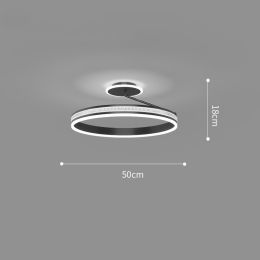 Modern And Minimalist Bedroom Ceiling Lights (Option: Black-Infinite dimming-50cm)