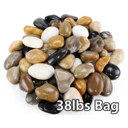 38lbs Decorative Garden Stone Outdoor Landscaping, Walkways, Yard, 1-3 Inch Large Polished River Rocks For Plants Pots, Vases, Crafts (Option: 1in3in)