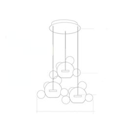 Soap Bubble Mickey Chandelier LED Living Room Bedroom Dining Room Glass (Option: 3lights 15balls trumpet disc)