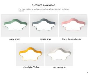 Five-pointed Star Ceiling Lamp Children's Room (Option: 50CM White 30W-Electrodeless Dimming)